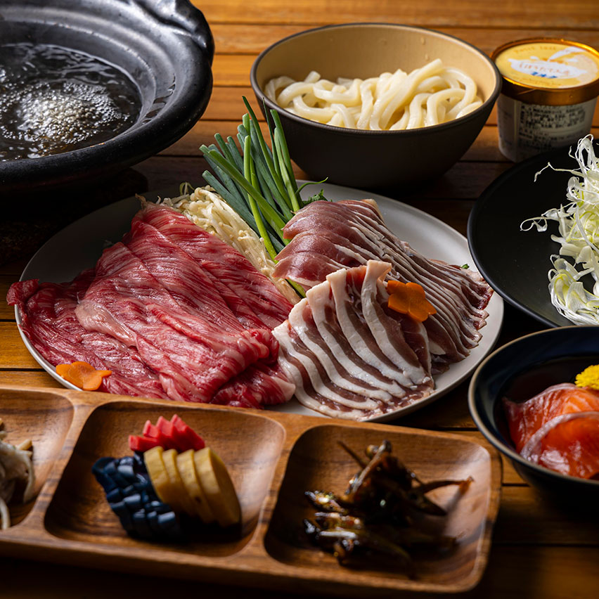 【冬期限定】近江牛と近江鴨のしゃぶしゃぶ